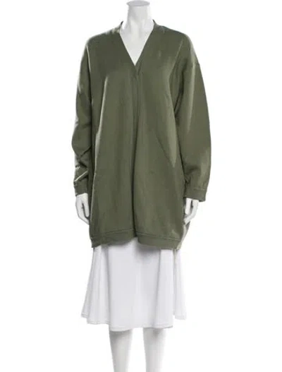 Pre-owned Lunya V-neck Sweater In Green
