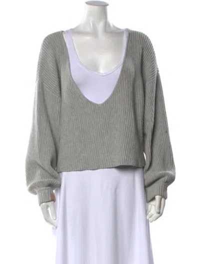 Pre-owned Lunya V-neck Sweater In Grey