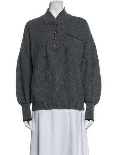 Pre-owned Lunya V-neck Sweater In Grey