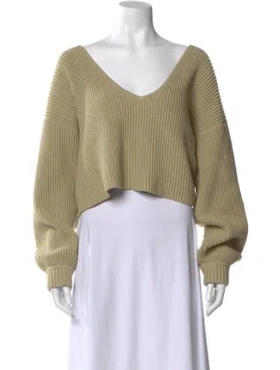 Pre-owned Lunya V-neck Sweater In Neutral