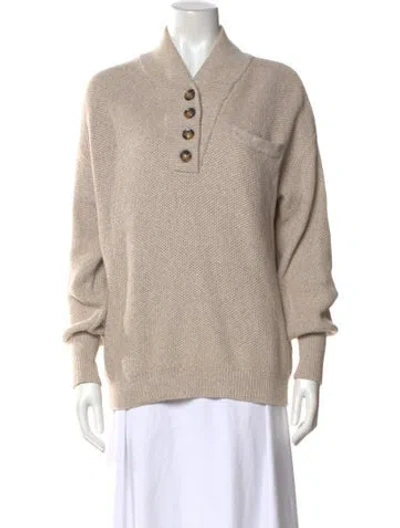 Pre-owned Lunya V-neck Sweater In Neutral