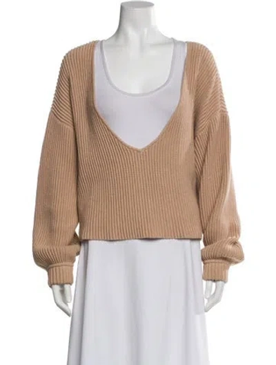 Pre-owned Lunya V-neck Sweater In Neutral