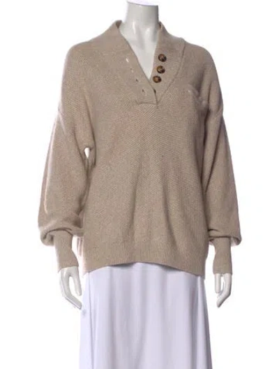 Pre-owned Lunya V-neck Sweater In Neutral