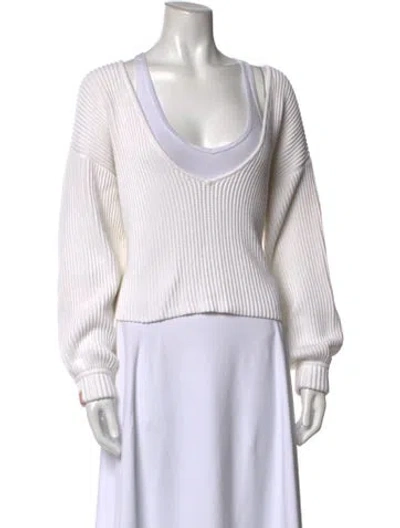 Pre-owned Lunya V-neck Sweater In Neutrals