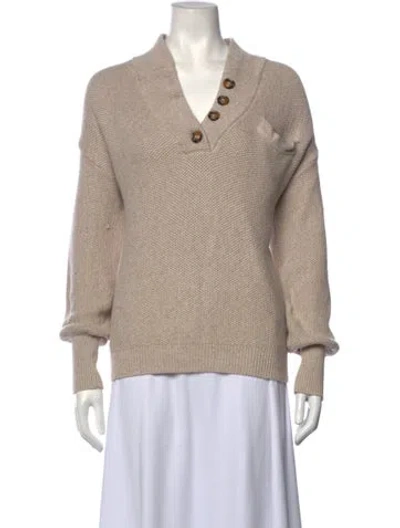 Pre-owned Lunya V-neck Sweater In Neutrals