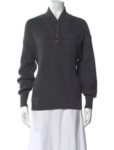 Pre-owned Lunya V-neck Sweater W/ Tags In Gray