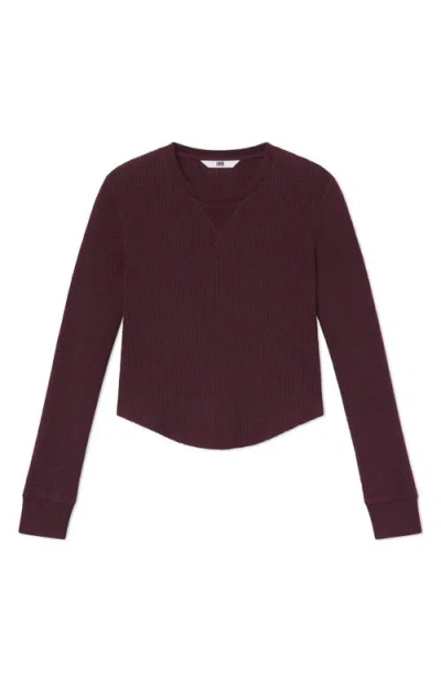 Lunya Waffle Soft Crewneck Top In Burgundy