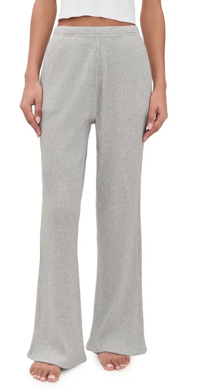 Lunya Wafflesoft Wide Leg Pants Moonlit Grey Heather In Gray