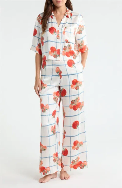 Lunya Washable High Waist Silk Pajamas In White