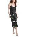 LUNYA WASHABLE PRINTED SILK BIAS SLIP DRESS