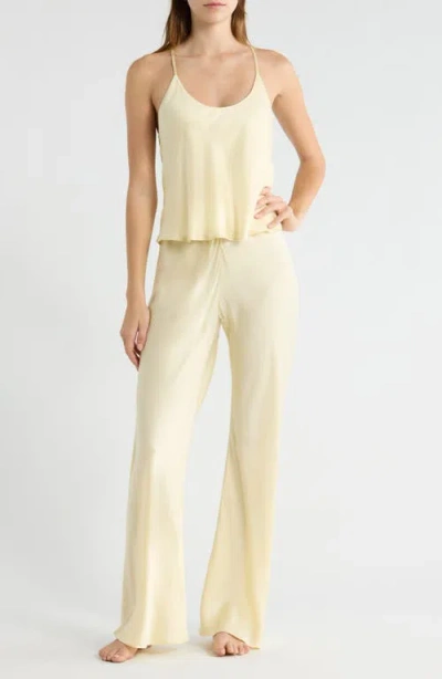 Lunya Washable Silk Bias Cut Cami Pajamas In Yellow
