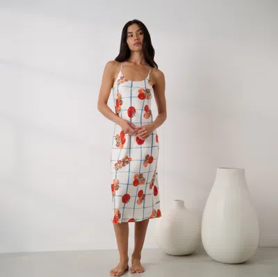 Lunya Washable Silk Bias Midi Slip Dress In Multi