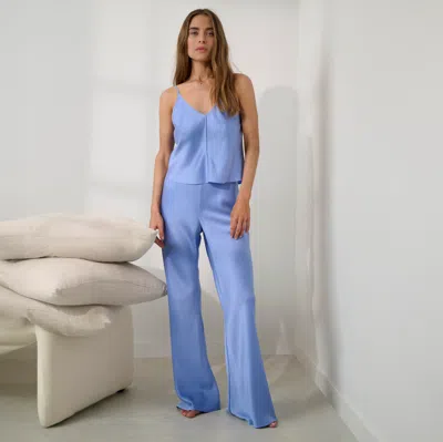 Lunya Washable Silk Bias Pant In Blue