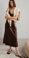 Lunya Washable Silk Bias Slip Dress Chocolate Ellipsis In Brown