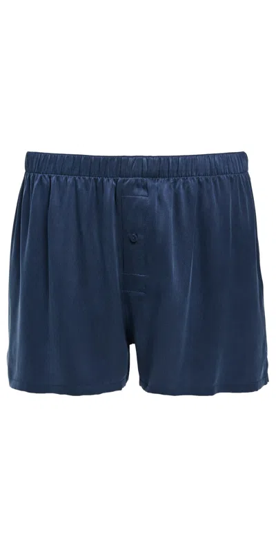 Lunya Washable Silk Boxers Deep Blue