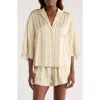 Lunya Washable Silk Button-up Short Pajamas In Multi