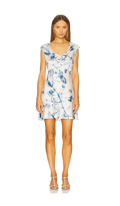 Lunya Washable Silk Cap Sleeve Mini Dress In Whispered Bloom Large