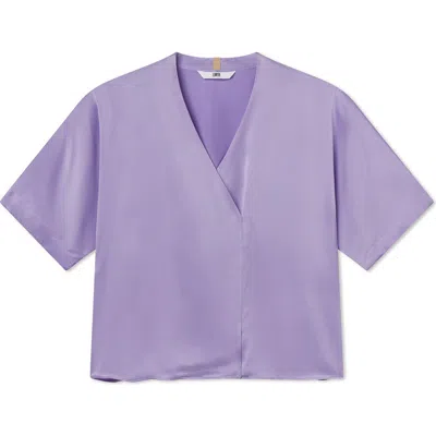 Lunya Washable Silk Crossover Pajamas In Purple