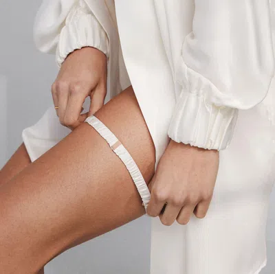 Lunya Washable Silk Garter In Tranquil White