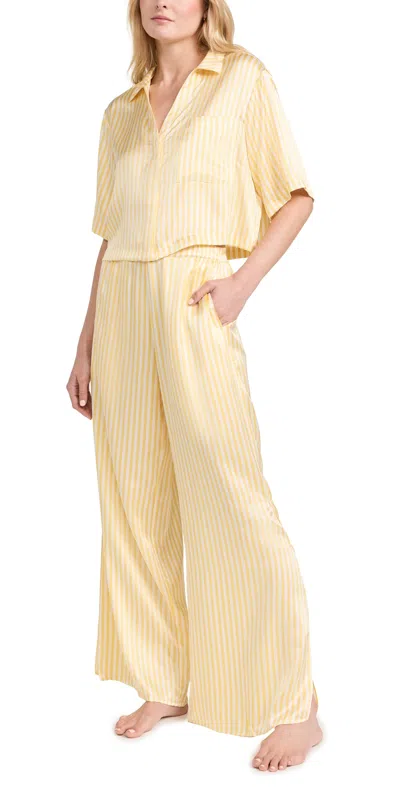 Lunya Washable Silk High Rise Pant Set Midsummer Stripe