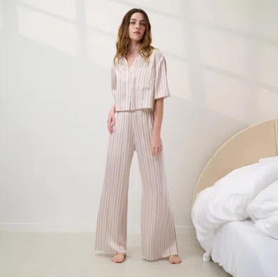 Lunya Washable Silk High Rise Pant Set In Pink