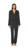 Lunya Washable Silk Long Sleeve Pant Set In Black