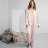 Lunya Washable Silk Long Sleeve Pant Set In Delicate Pink