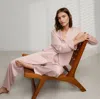 Lunya Washable Silk Long Sleeve Pant Set In Pink