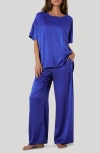 Lunya Washable Silk Pajamas In Blue