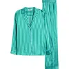 Lunya Washable Silk Pajamas In Halcyon Stripe