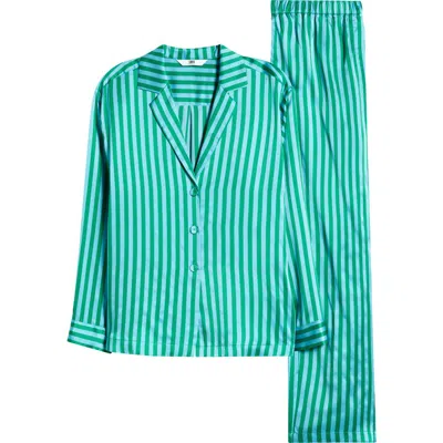 Lunya Washable Silk Pajamas In Halcyon Stripe
