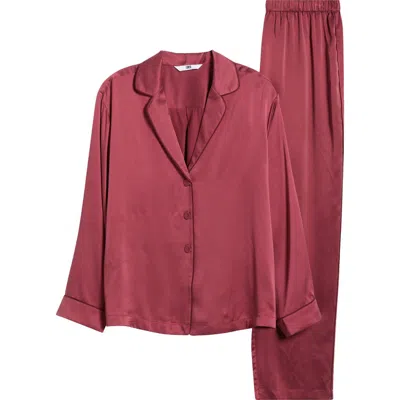 Lunya Washable Silk Pajamas In Winter Rose/calliope Wine