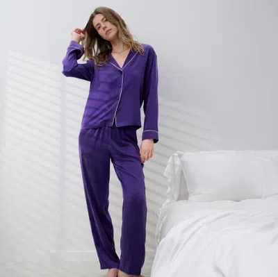 Lunya Washable Silk Piped Long Sleeve Pant Set