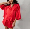 Lunya Washable Silk Relaxed Button Up Short Set