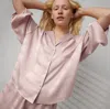 Lunya Washable Silk Relaxed Button Up Short Set In Delicate Pink