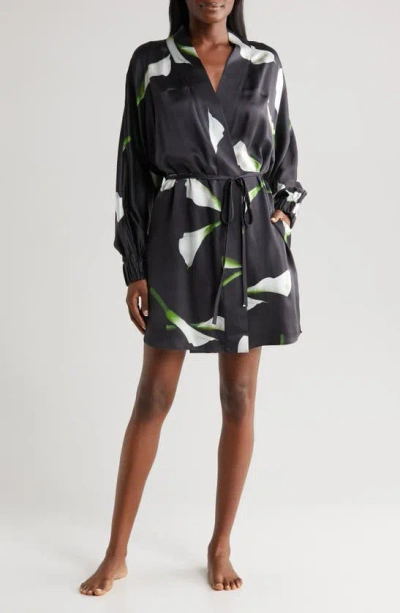 Lunya Washable Silk Robe In Floating Lily Large