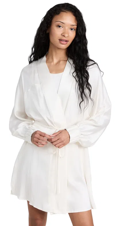 Lunya Washable Silk Robe In Tranquil White