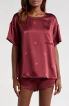 Lunya Washable Silk Short Pajamas In Burgundy Anise