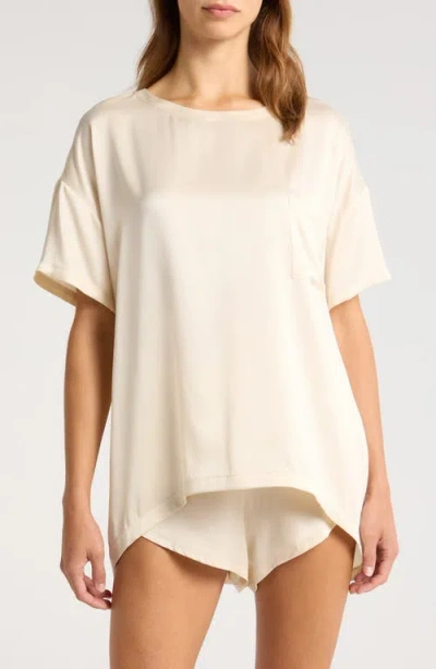 Lunya Washable Silk Short Pajamas In Swan White