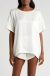 Lunya Washable Silk Short Pajamas In Tranquil White