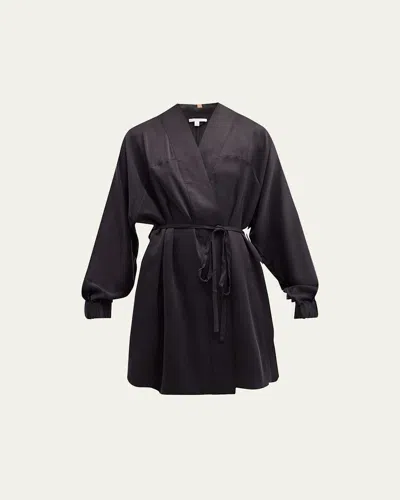Lunya Washable Silk Short Robe In Multi