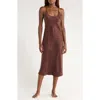 Lunya Washable Silk Slipdress Nightgown In Brown