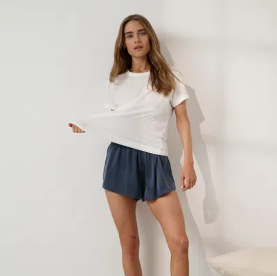 Lunya Washable Silk Tap Short In Blue