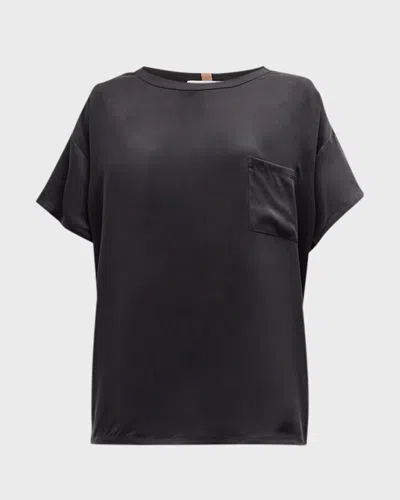 Lunya Washable Silk Tee Pant Set In Black