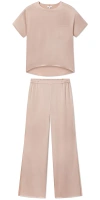 Lunya Washable Silk Tee Pant Set In Pink