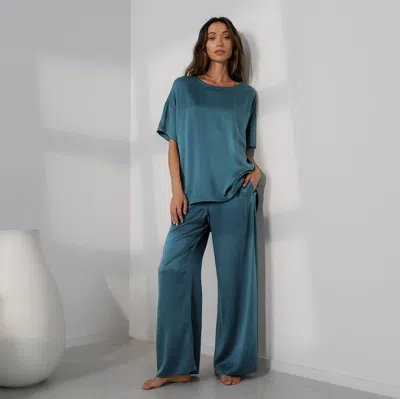 Lunya Washable Silk Tee Pant Set In Multi