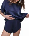 Lunya Washable Silk Tee Set In Deep Blue