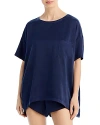 Lunya Washable Silk Tee Set In Deep Blue