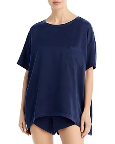 Lunya Washable Silk Tee Set In Deep Blue