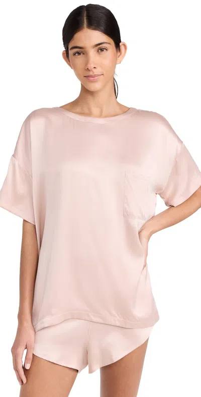 Lunya Washable Silk Tee Set Delicate Pink In Delicate Pink